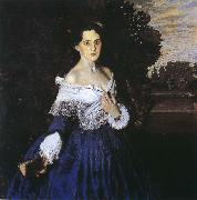 unknow artist Mrs. blue female portrait painter Nova France oil painting artist